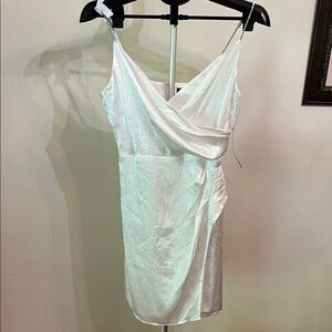 NWT Ivy + Blu Chic White Draped Mini Dress